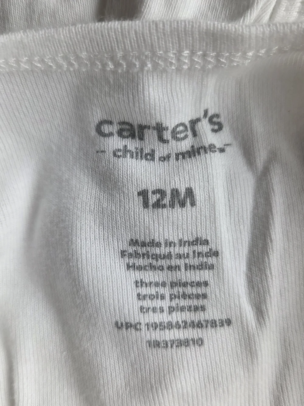 Gerber & Carters White Short-Sleeve Baby Onesies Snap 12 M - Pack of 6